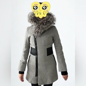 ✨ Sicily Wool Coat with Real Fox Fur Trim ✨